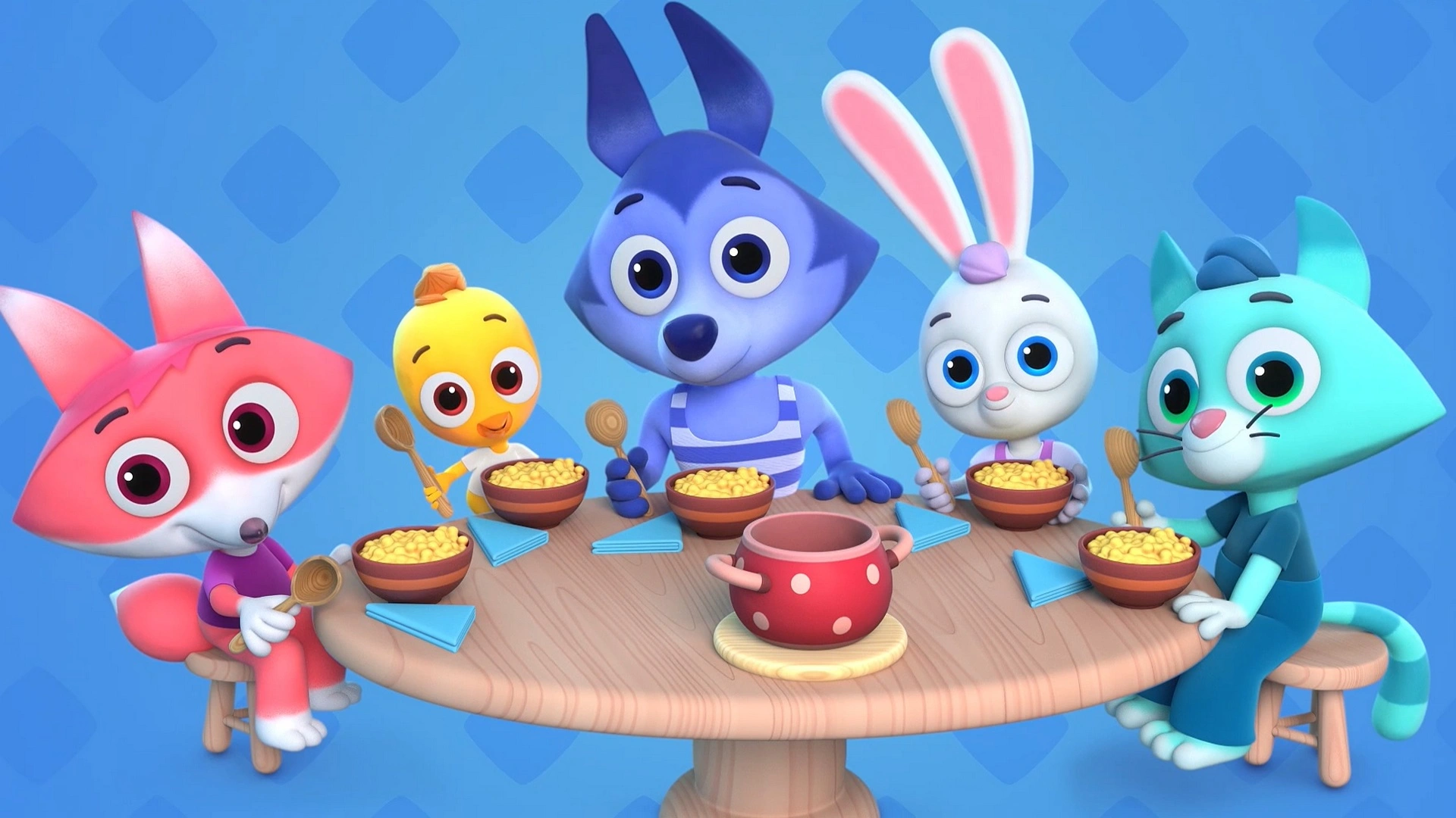 За столом посидим